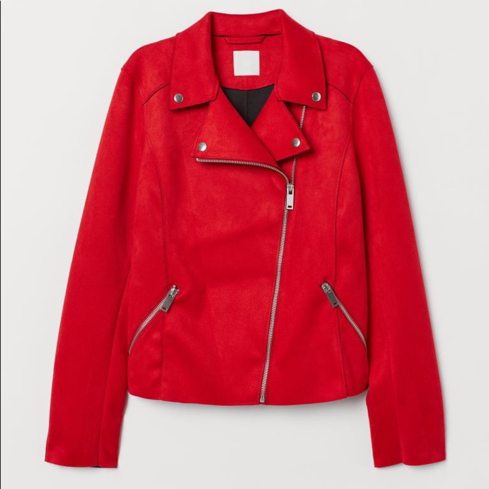 H&M Red Biker Jacket